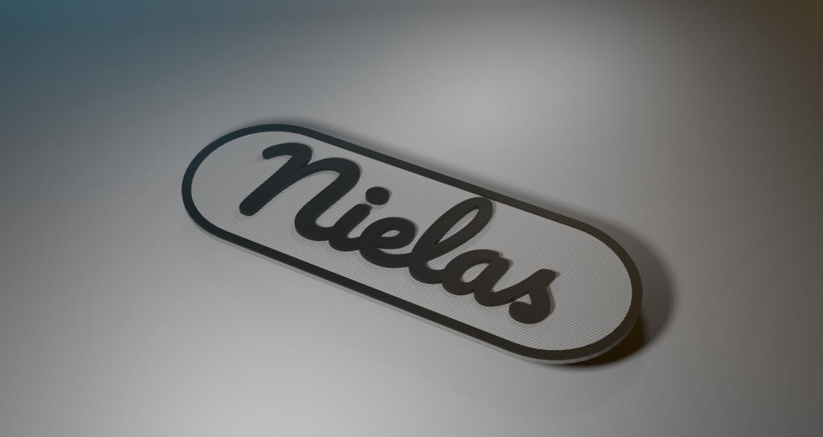 Das persönliche Namensschild für Nielas