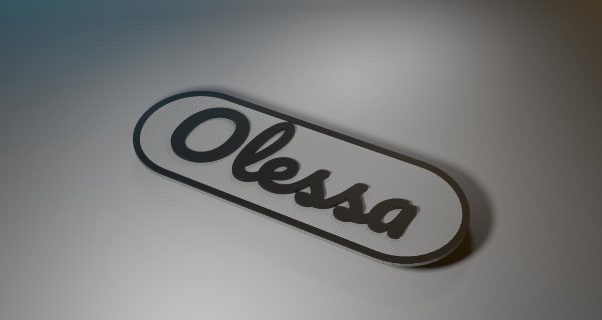 Das persönliche Namensschild für Olessa