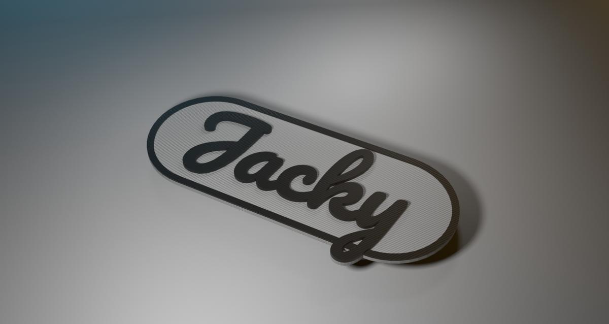 Das persönliche Namensschild für Jacky